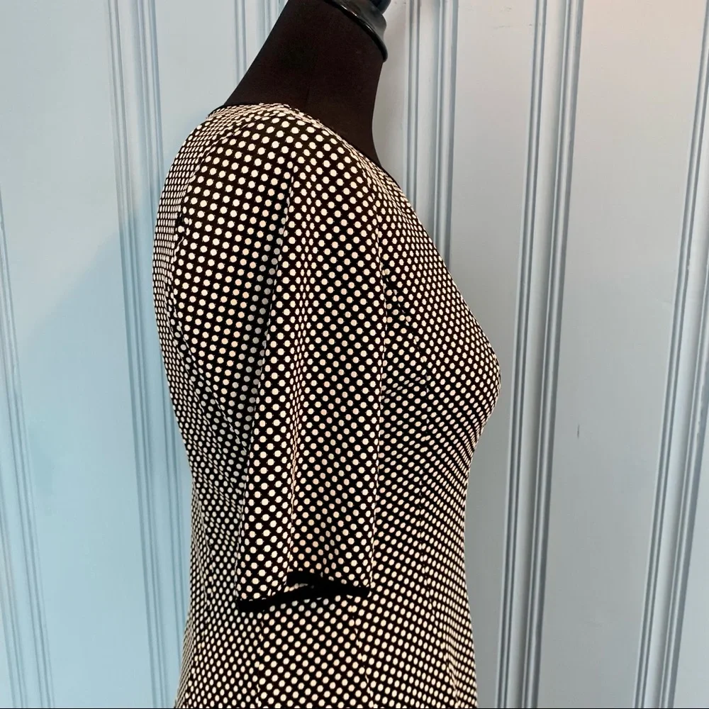 Julian Taylor Dress Black with White Polka Dots Short Sleeve Full Skirt -Size 8 - Picture 6 of 13